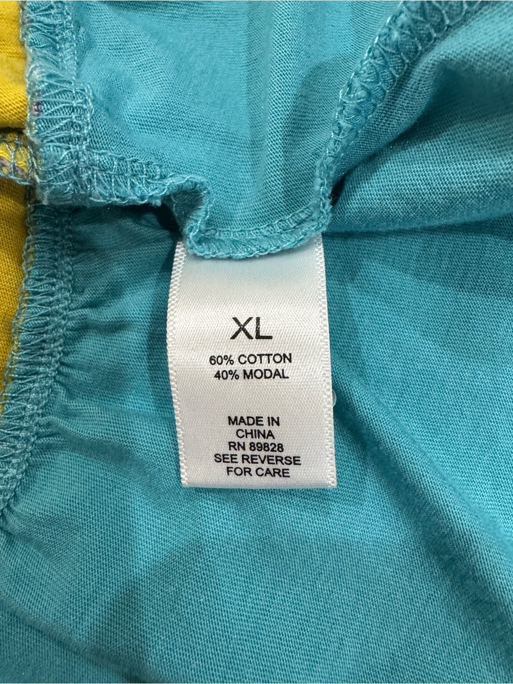 LOGO by Lori Goldstein Yellow & Teal Floral Scoop Neck Top - Picture 7 of 7